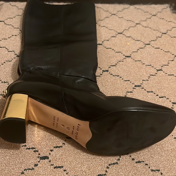 Kate spade black knee high booths with gold heels - Picture 10 of 10